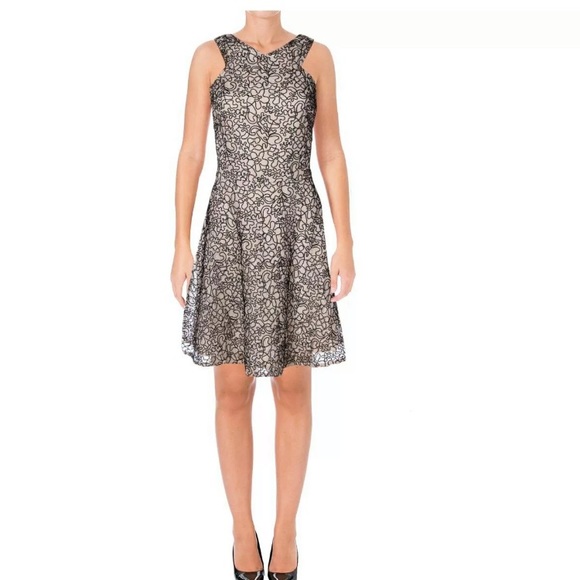 🎈NEW Aqua cream & black dress - Picture 1 of 16